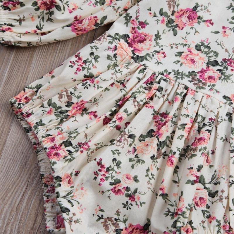 Toddler Baby Girl Romper Vintage Long Sleeve Neborn Girl Romper Jumpsuit Spring Autumn Baby Girl Clothing