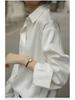 White Women's Retro Hong Kong Style Loose Satin Drape Shirt