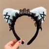 Lace Bowknot Cats Ear Hairhoop for Cats Women Roleplay Anime Maid Headband Party Costume Accessories Christmas Hairband