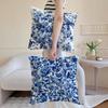 Oriental Blue And White Porcelain Cushion Cover Anti-dustmite Pillowcase Invisible Zipper Silky Short Plush Sofa Cushion Cover