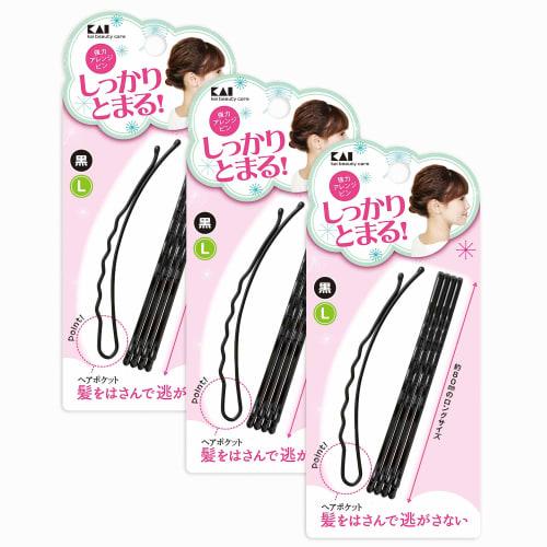

kai brand strong arrangement pin l black [bulk purchase] set of 3 pieces