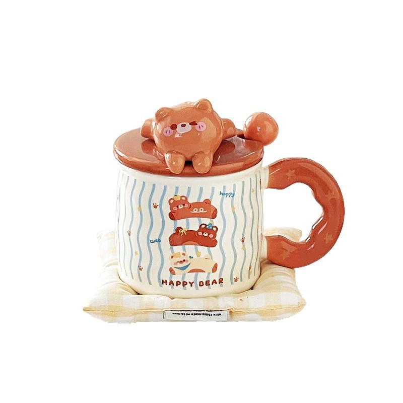 Cute Little Bear Mug High Appearance Level Ceramic Cup Design Sense Breakfast Cup Milk Cup  Gift Box As A Souvenir