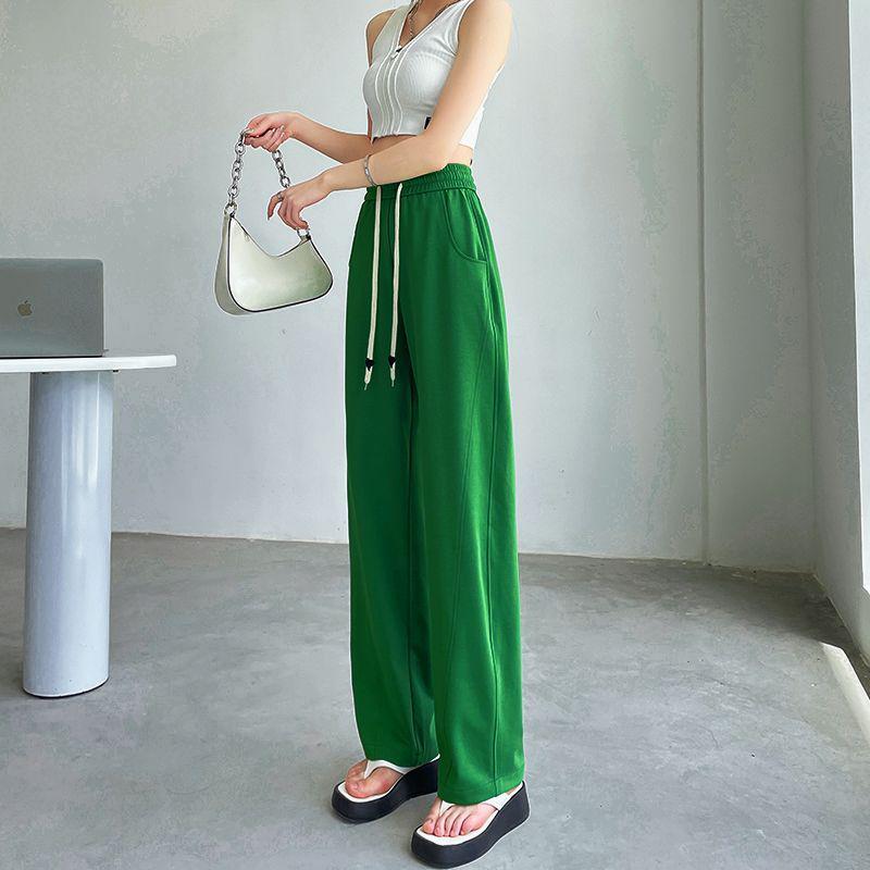 Women's 2025 Yellow Slimming Sweatpants - New Fashionable Casual Straight-Leg Wide-Leg Pants for Dance & Sports.