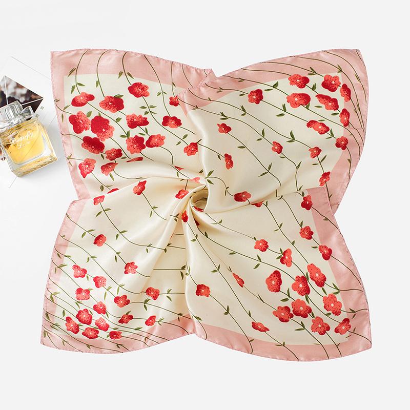1Pc Square Elegant Bandana Fashionable Hijab Flight Attendants Women's Scarfs Polyester 50x50CM