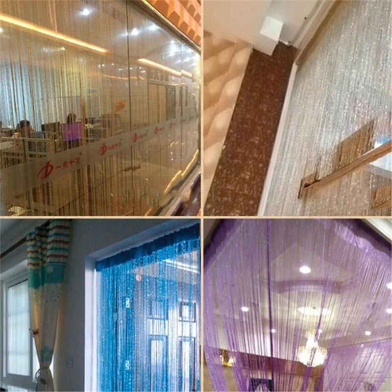 Fashion Fly Screen Fringe Tassel Curtain String Sparkle Curtains Room Divider Door Window Decor