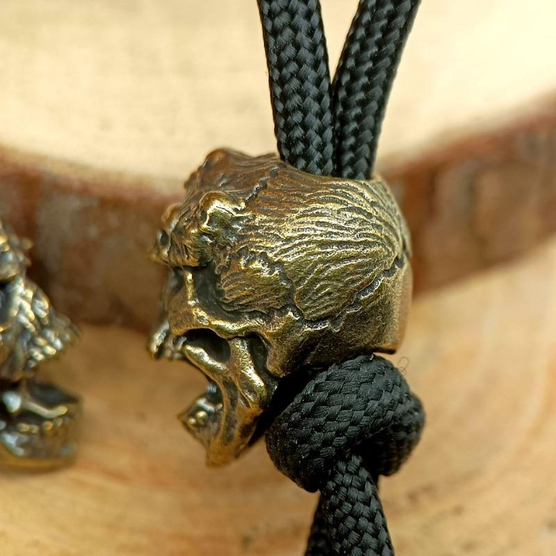 Outdoors Tool Brass Skull To Shout Model Knife Beads Lanyard Pendant Backpack Bracelet Necklace Keychain DIY Accessories