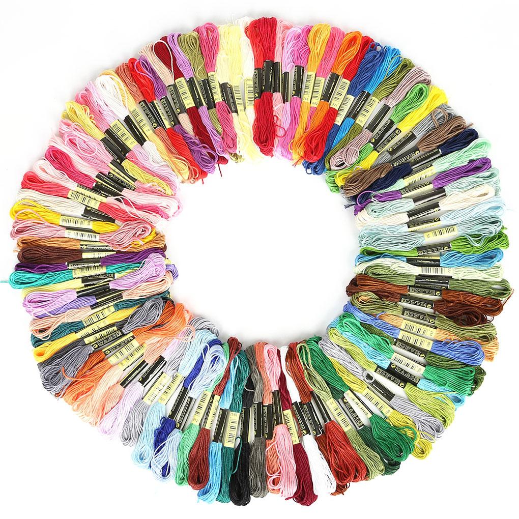 Multicolor Embroidery Cross-stitch Threads Colorfast Anti-pilling Stitching Quilting Sewing Skeins Crafting 7.5 Meters