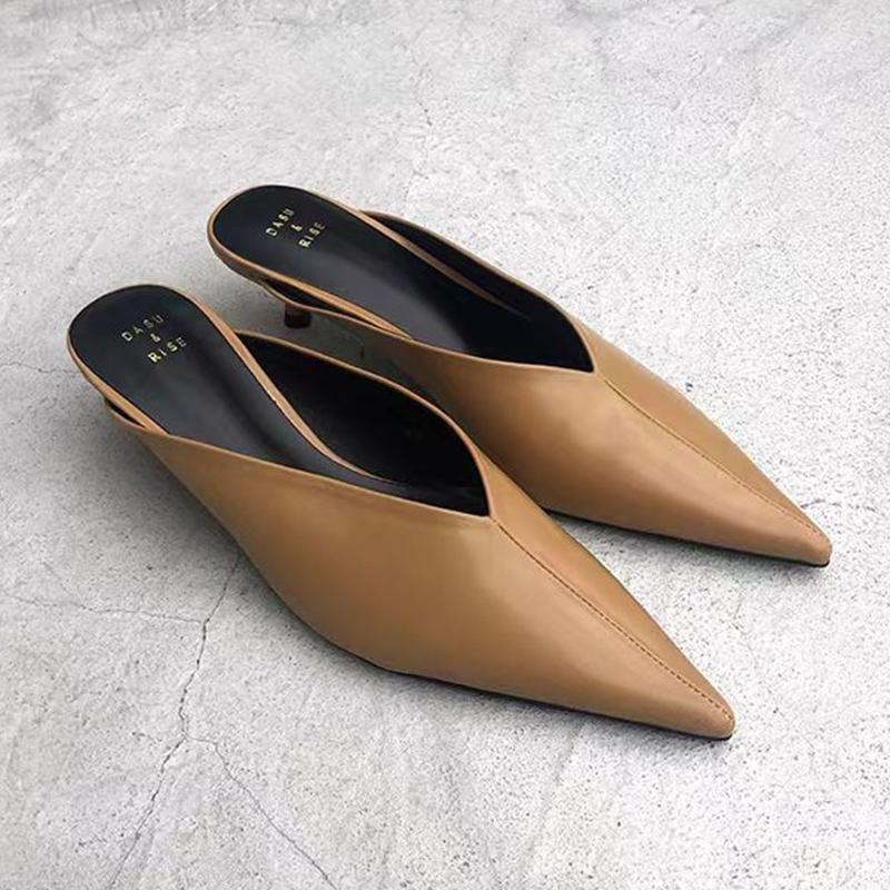 

Модные женские туфли на каблуке с острым носком, весенние модные мюли, элегантные женские сандалии 2025, брендовые туфли-лодочки с ремешком на пятке, повседневные женские туфли 42