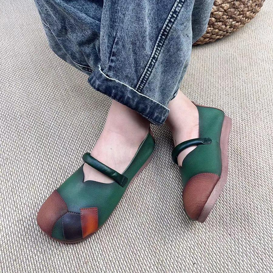 

Johnature женская обувь из натуральной кожи разных цветов на плоской подошве с круглым носком в стиле ретро, ​​на мелкой мягкой подошве, туфли без шнуровки ручной работы