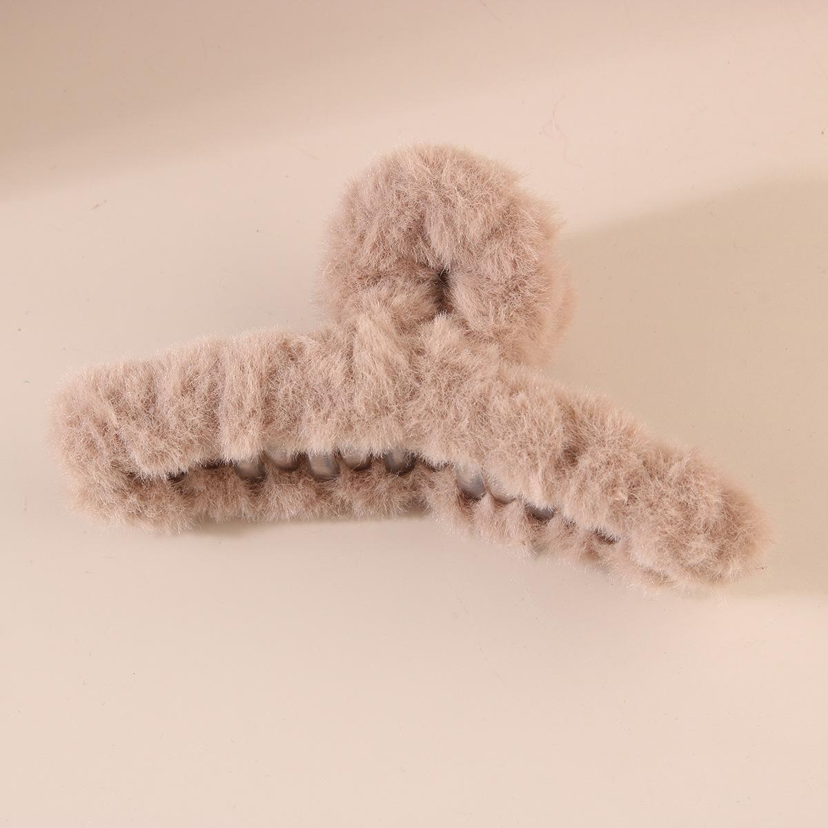 

Plush Hair Clip, Furry Hair Clip, Large Hair Clip, Back Head Hair Clip One Size кофейный