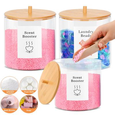Behälter für Wäschekapseln mit Etiketten Waschmittelkapseln für die Waschküche Pulvertrocknerbälle Duftverstärker Organisation und Aufbewahrung