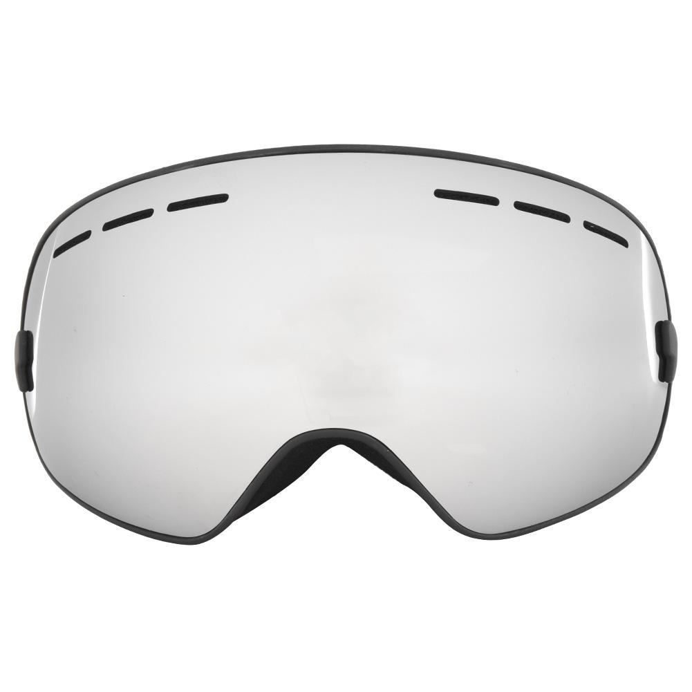 Outdoor Sport Skiing Safety Protective Anti Fog Double Layer Goggle Support Myopic Glasses(Black framefull vacuum