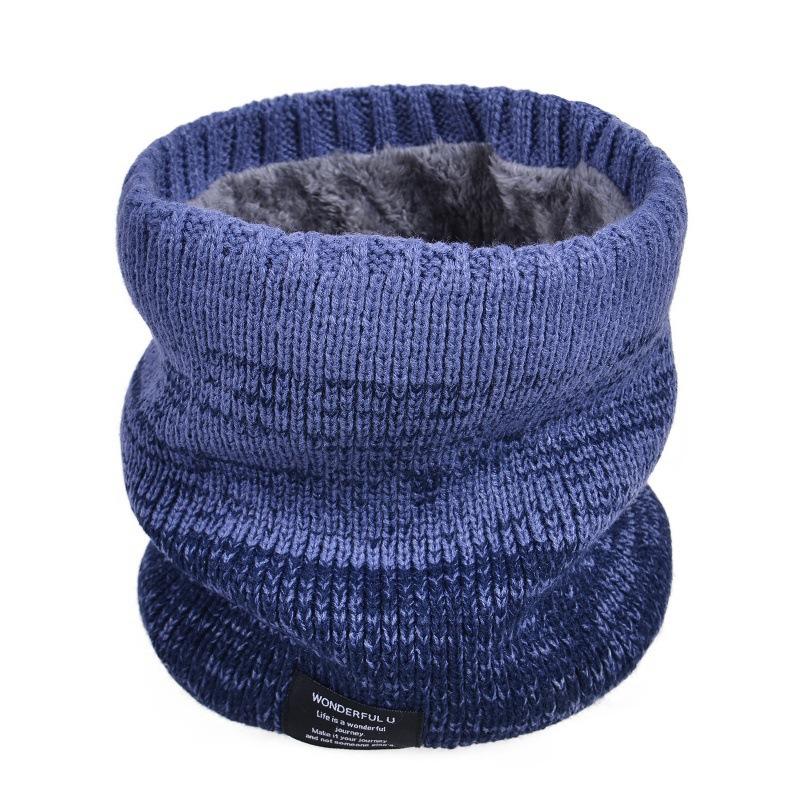 Winter Warm Pullover Scarf Versatile Velvet Scarf Gradual Change Wool Thickened Knitted Neck Cover