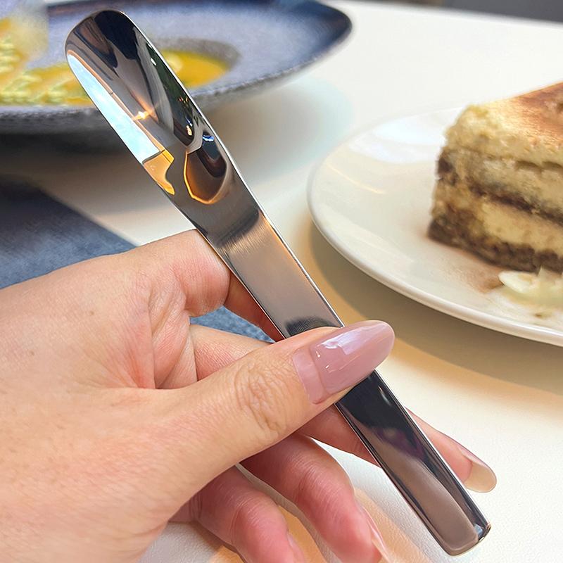 1Pcs Flat Coffee Spoon Stainless Steel Coffee Stirrers Tea Spoons Ice Cream Cake Dessert Spoon Bar Kitchen Tableware