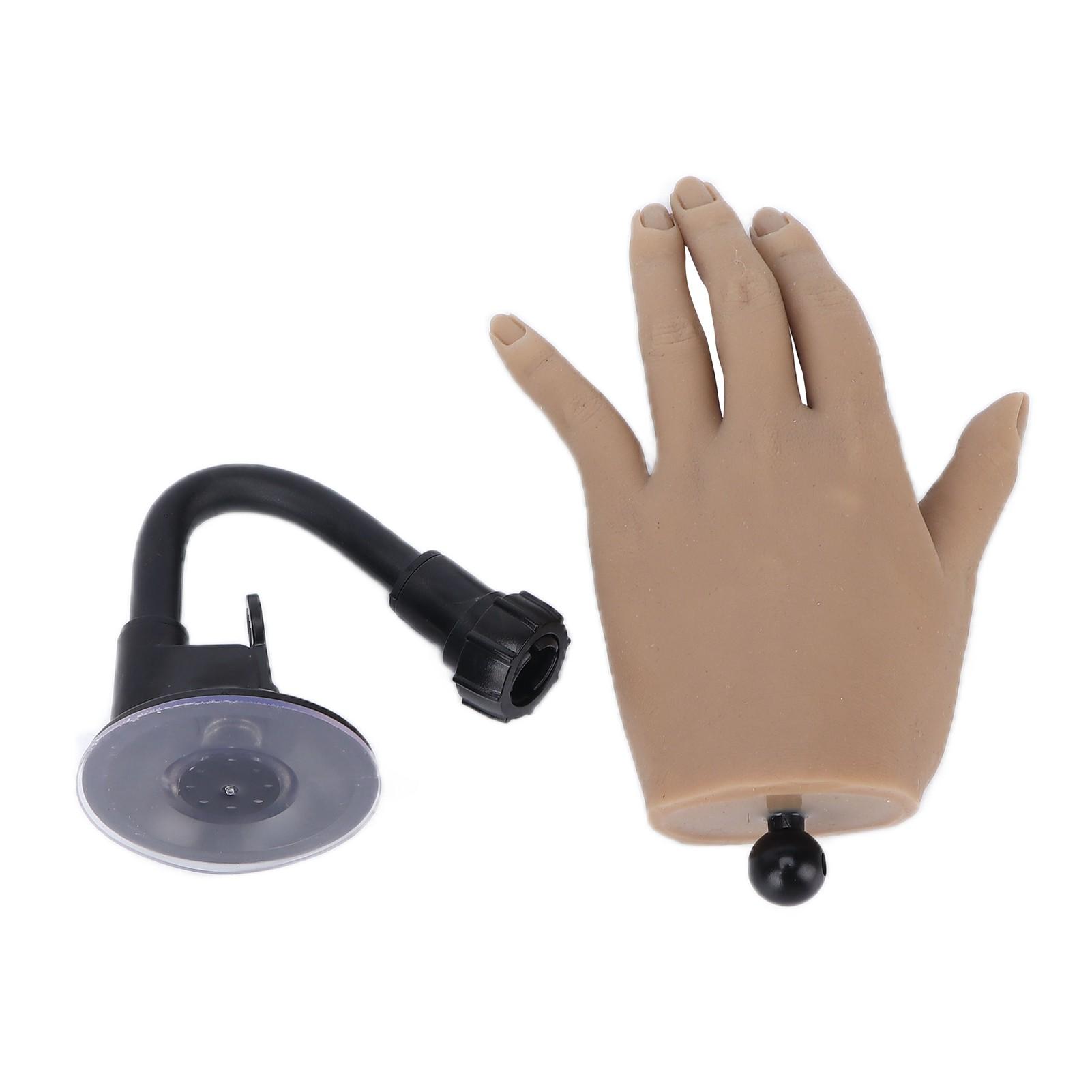 

Fake Hand Model Silicone Reusable Nail Art Practice Hand with Fixing Rack for Beginner Practice Learning