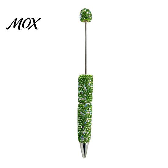 Beaded Ballpoint Pen Diamond Beadable Pens, Bling Rhinestone DIY Bead Pen, Crystal Shaft Decorative Black Ink Pens for Decorations Office School