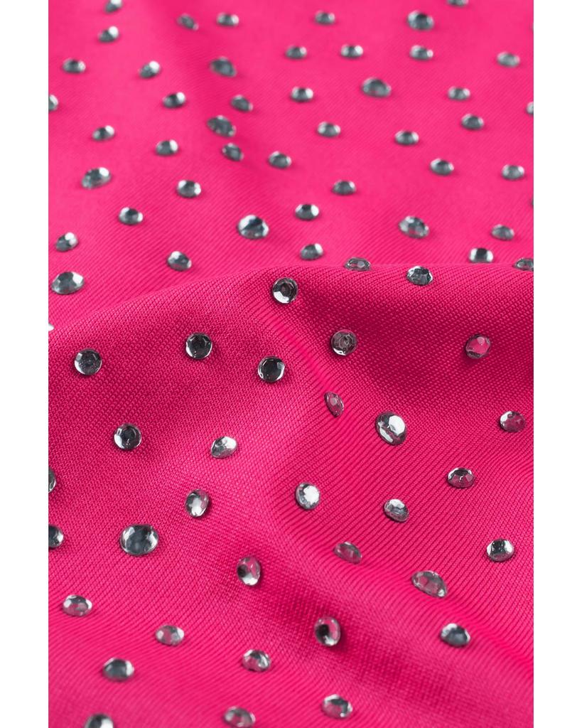 Azura Exchange Rhinestone Embellished Short Sleeve Bodysuit