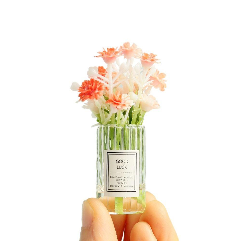 Multicolor Dollhouse Flower Vase 1/6 1/8 1/12 Doll Floral Toy Dollhouse Ornament