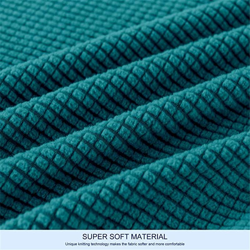 Jacquard Ottoman Stool Cover Elastic Round Footstool Sofa Slipcover Footrest Chair Covers For Recliner Sofa Cover Washable