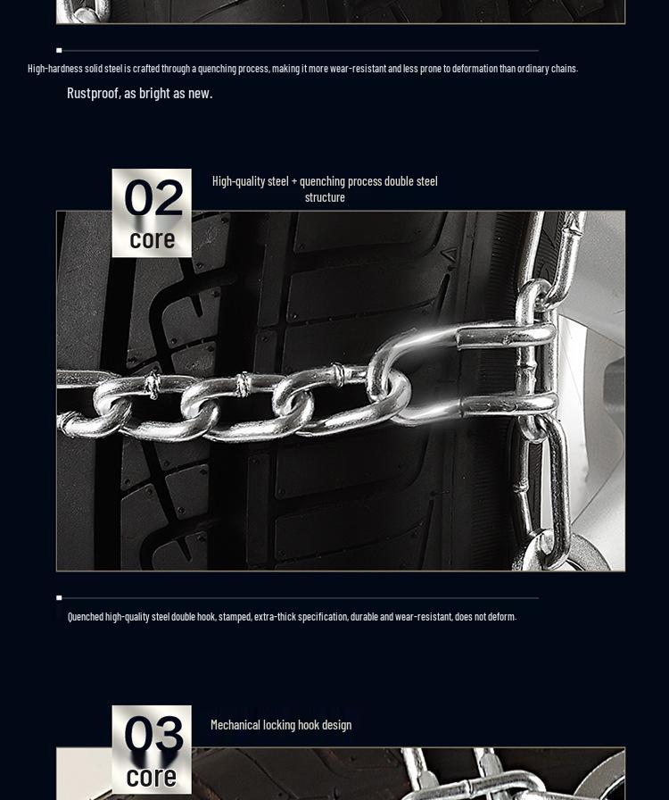 Car and Minivan Iron Snow Tire Anti-Skid Chains - 11 Series