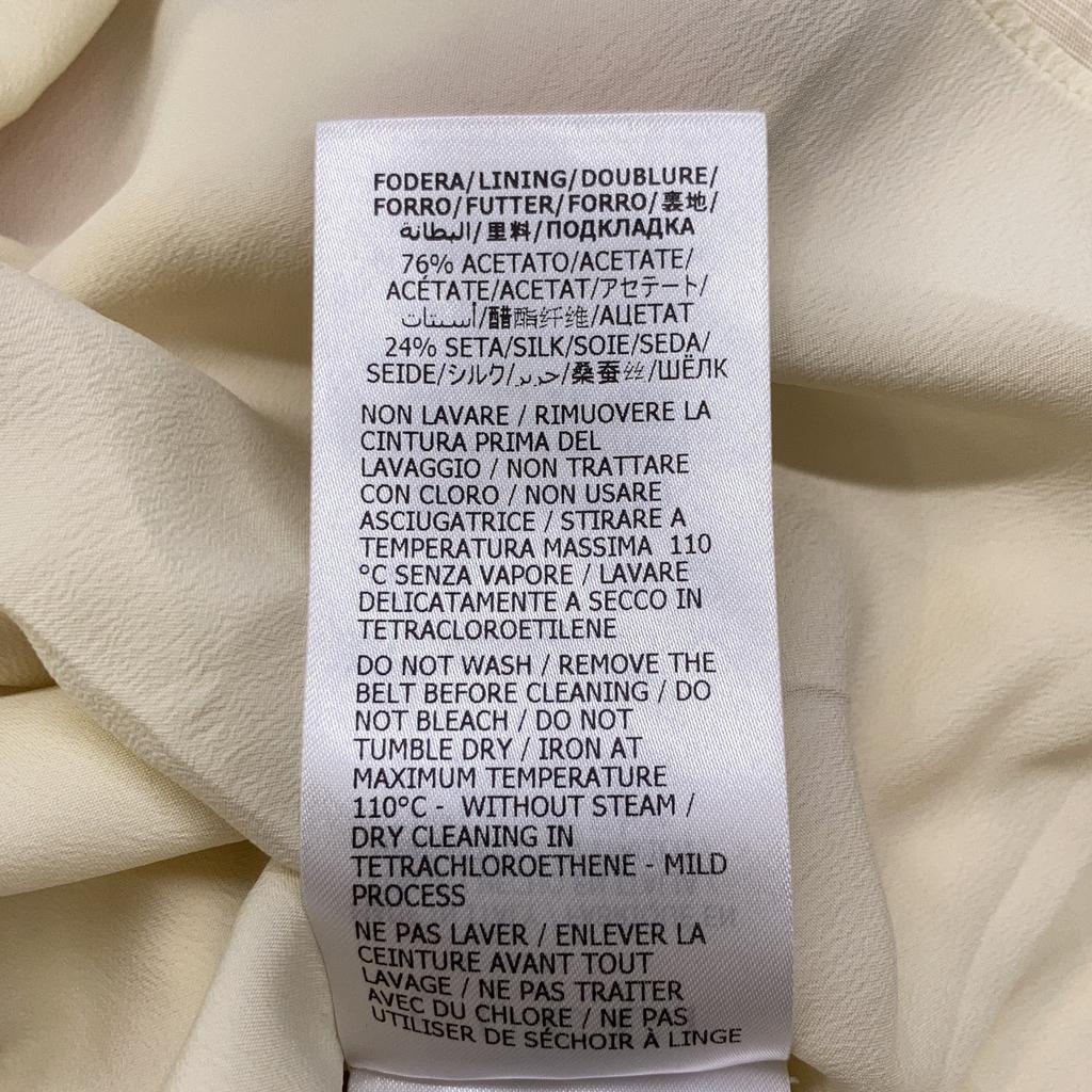 GUCCI 654450 21Stainless Steel Beige Cotton Linen Yacht Print Bow Tie Pleated Dress dress 38 beigeUsed