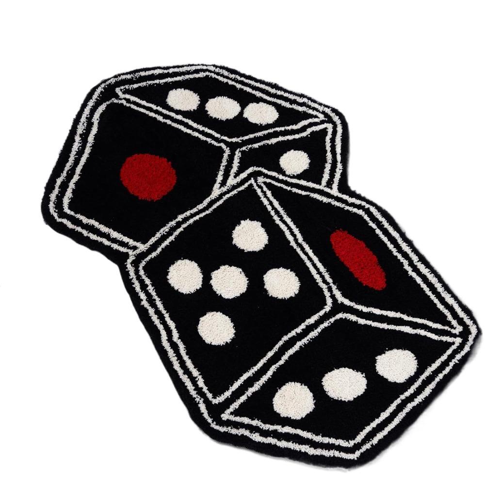 Dice Shaped Imitation Cashmere Carpet Anti-slip Floor Rug Entrance Carpet Floor Mat  Bedroom