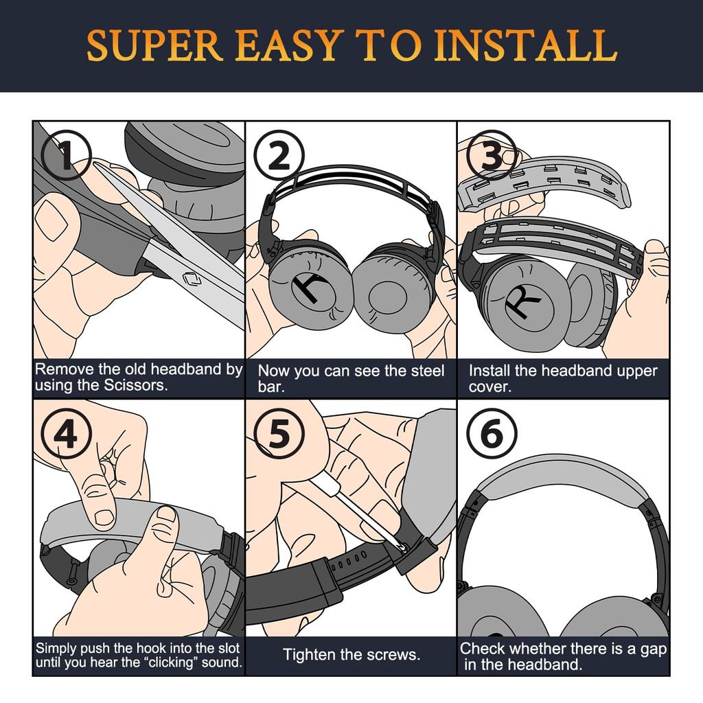 SOULWIT Ear Pads + Headband + Ear Pad Covers Replacement Kit for Bose QuietComfort 35 QC35, QC35 Ii Over-Ear Headsets - Headphone Replacement Pads, An