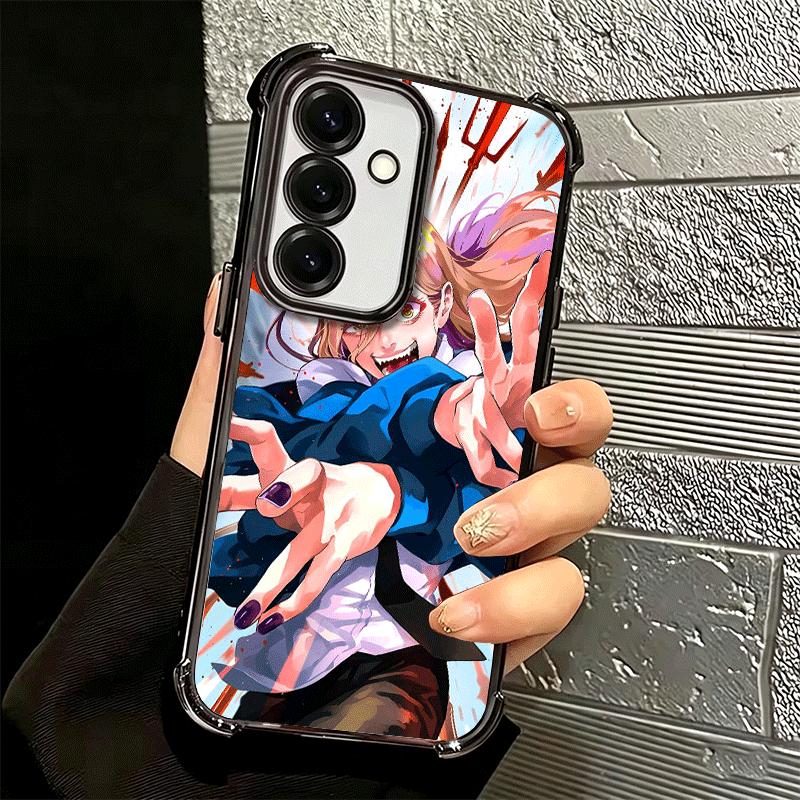 Anime Character Power CSM Plating Phone Case For Samsung A17 A07 A37 A57 A16 A56 A15 A55 A14 A54 A13 A53 A26 A36 A25 A35 A24 A34