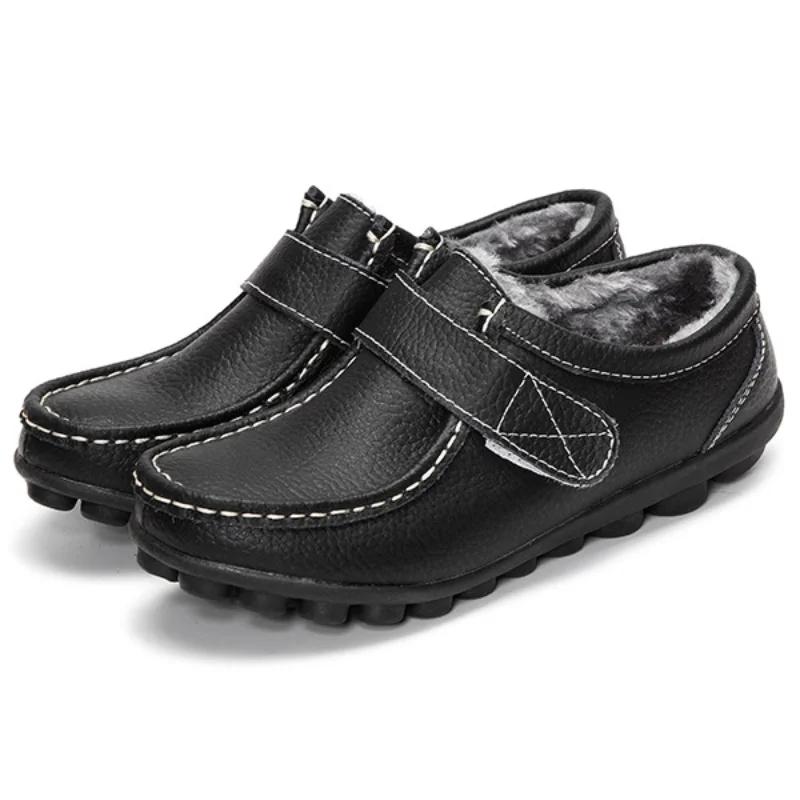 New Fashion Leather Flat Shoes Women Soft Bottom Woman Pointe Shoes Feminino Loafers Casual Women Flats Boots