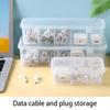 2pcs Plastic Versatile Cable Organizer Box Charger Cable Storage Organization Home Office Desktop Storage Containers Storage Box