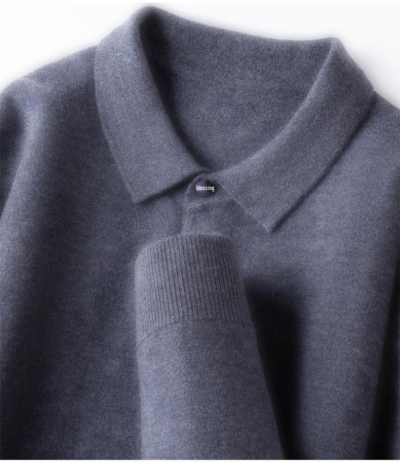 2025 Herren 100% Wolle Revers Pullover: Modische, Warme, Lässige Strickwaren für Herbst/Winter