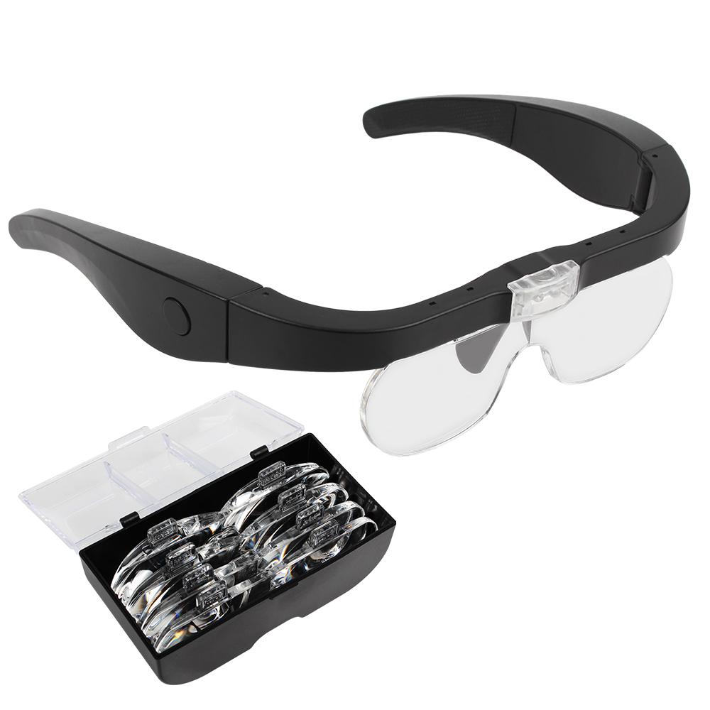 Magnifier For Reading Watchmaker Repair Magnifying Glasses 1.5X 2.5X 3.5X 5.0X Illuminated USB Rechargeable