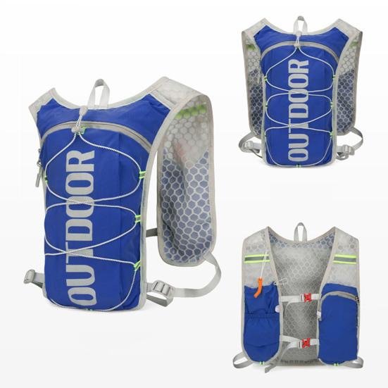 Hydration Backpack Multi-Pocket Water Backpack with Hydration Bladder Reflective Strip Hydration Pack for Hiking Running Cycling