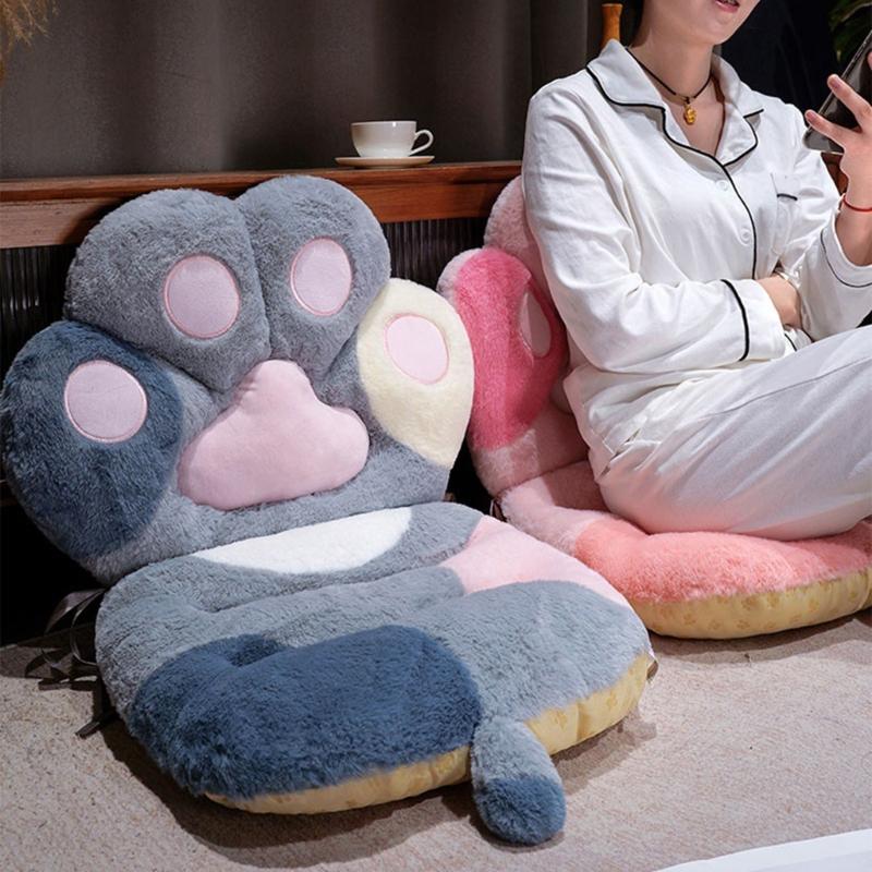 Seat Cushion Furry Feline Hand Pillow Multifunctional Floor Cushion With Friendly Filling Chair Cushion