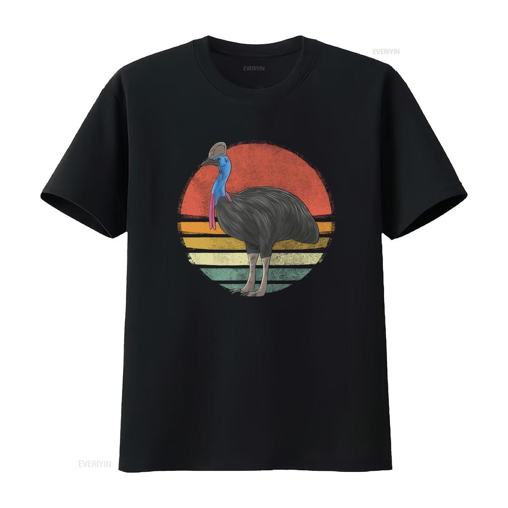 Vintage Cassowary Animal Retro Design T Shirt for Cassowaries Lovers vintage Washed streetwear graphic Unisex Versatile fashion