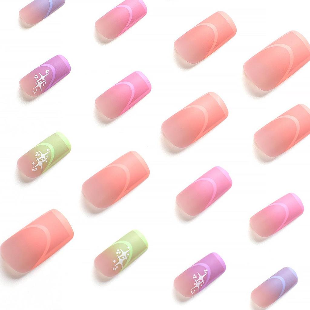 Cross-border Wearable Cute Rectangular Nail Stickers Manicure Fake Nail Tips