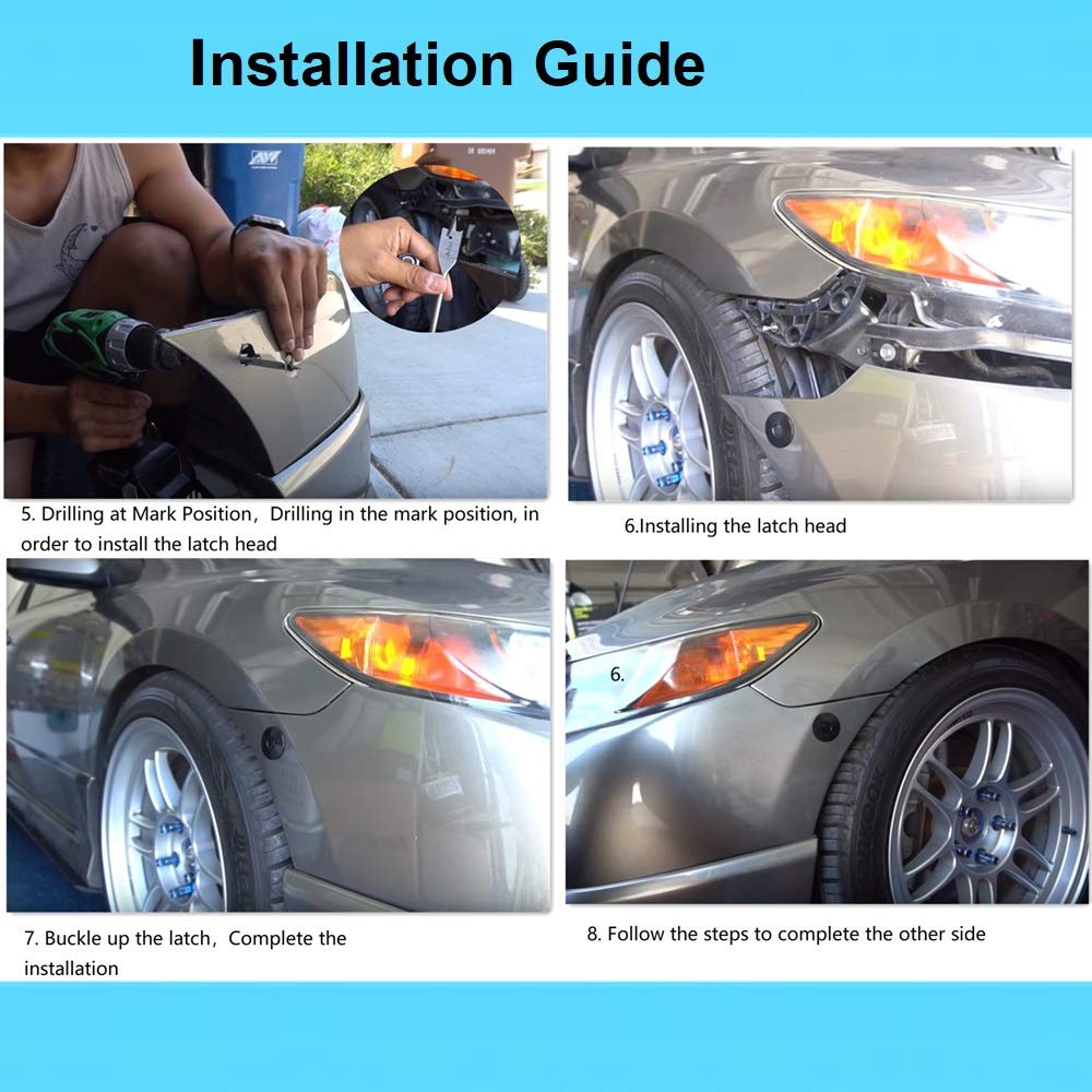 STETION Quick Release Latch License Plate Lock Clip 4Pcs 1.25" Diameter Aluminum Alloy Car Hood P Lock Clip Kit For Bumper Hood License Plate (4 Pack