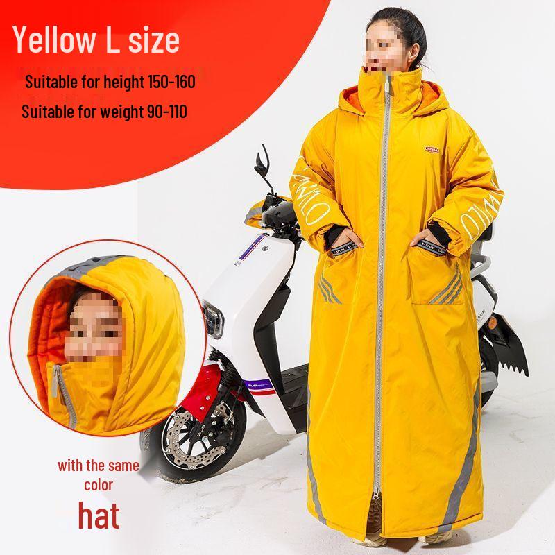 Women's 40° Winter Cycling Suit - Electric Vehicle Style, Northeast Cold-Proof, Below Zero Windproof Quilted One-Piece Windbreaker