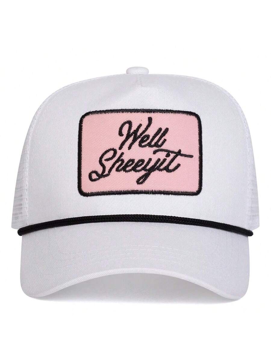 Well Sheeyit Embroidered Trucker Hat Women Men Casual Mesh Baseball Cap Outdoor Sun Protection White разноцветный