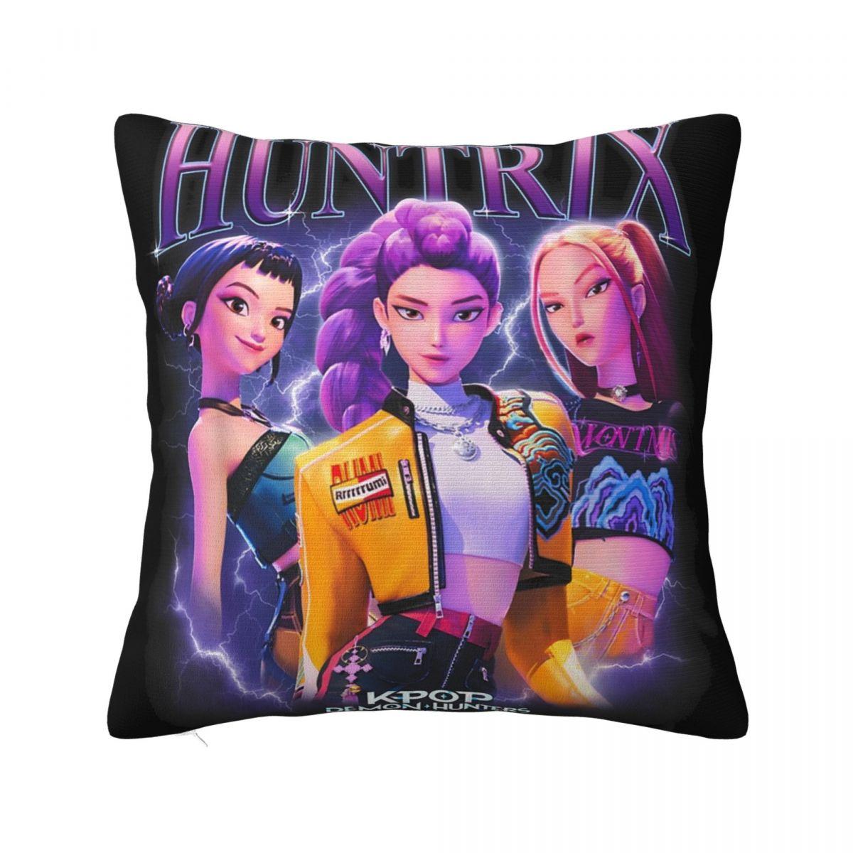 

HUNTRX HUNTRIX K-pop Охотники на демонов Наволочка Принт Чехол для подушки Декоративная наволочка для диванной подушки Гостиная На молнии 30x30cm 12x12in