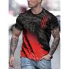 T-shirt Estiva da Uomo Girocollo Stampata in 3D Moda Versatile Traspirante Tendenza Casual
