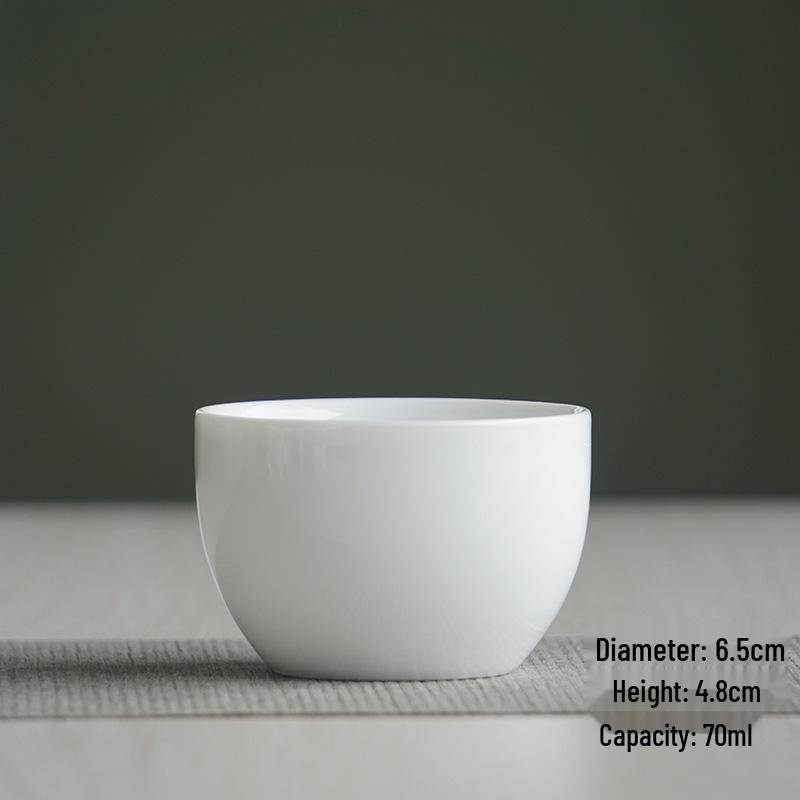 Yingqing Celadon Gongfu Tea Tasting Cup - White Porcelain with Logo
