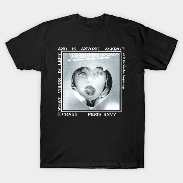 Asian Size Men Black Print T-shirt Crass Envy No-Cut Print Cotton Tshirt S чёрный