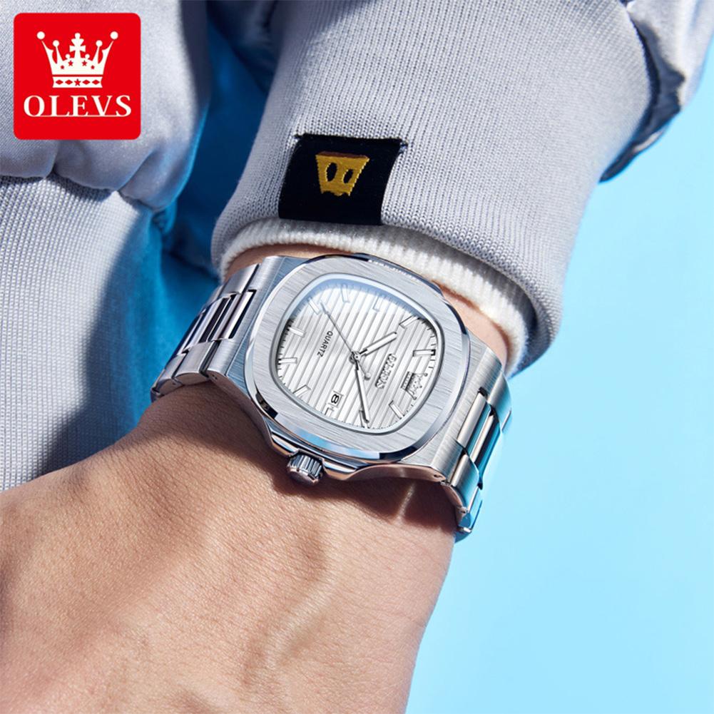 Luxury Man Watch Sports Waterproof Luminous Date Men Wristwatch High Quality Square Dial Quartz Men's Watches