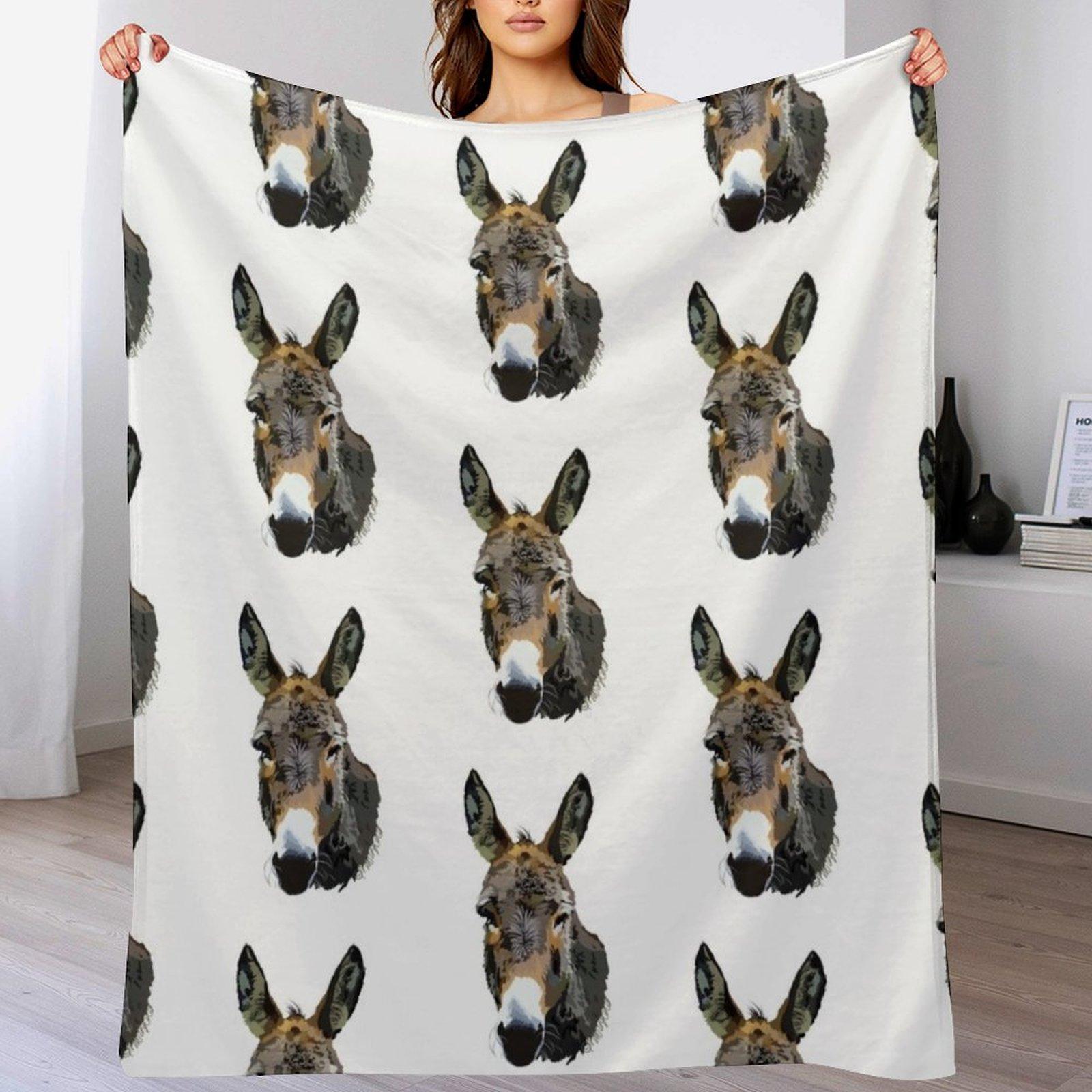 Donkey Throw Blanket Cozy Warm Blanket for Bed Room Decor 102x76cm(40x30in)