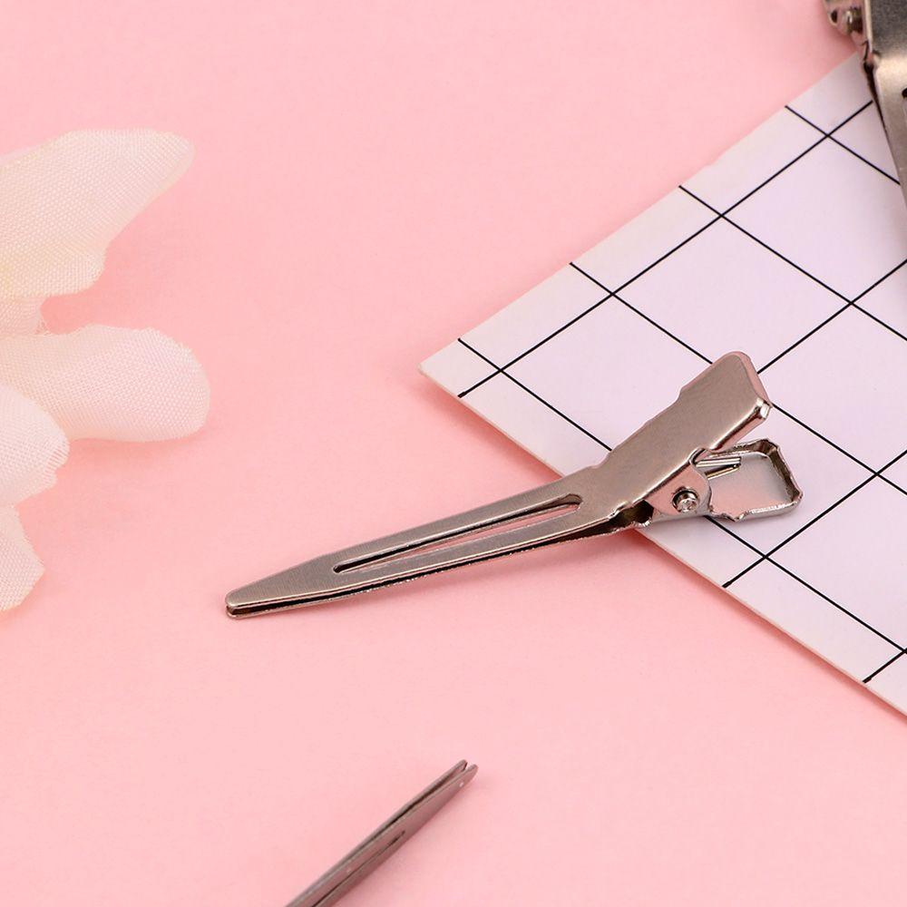 50pcs Durable Ultrathin Silver Color Metal Flat Base Duck Mouth Clip Partition Clip Alligator Hair Clip