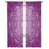 Purple Round Flowers Tulle Curtain For Living Room Bedroom Modern Sheer Curtains Decorative Window Treatment