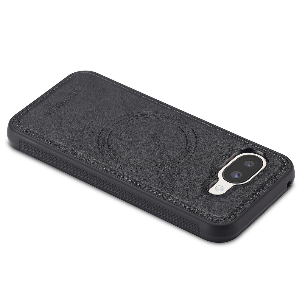 LC.IMEEKE For Google Pixel 9a Magnetic Case Compatible with MagSafe Leather+TPU Back Cover