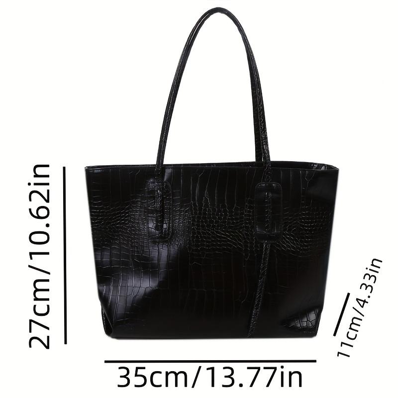 Stylish Women's Tote Bag, Large-capacity High-quality Crocodile-pattern Handbag, Featuring A Zipper Closure. Ideal for Daily Commuting
