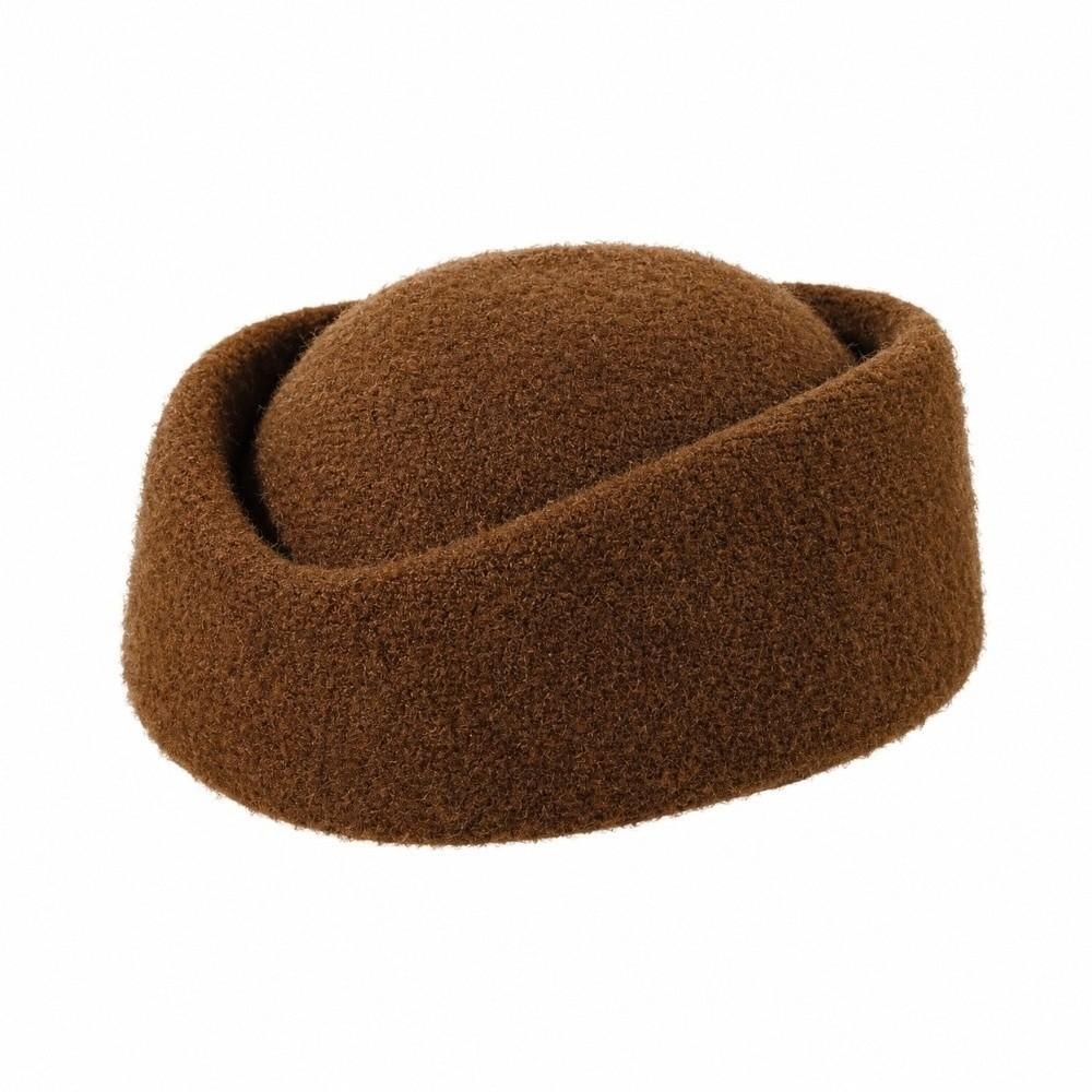 Weicher Stewardessen Pillbox Hut Unifarbener Unifarbener Fedora Warmer Beanie Mütze Herbsthochzeit